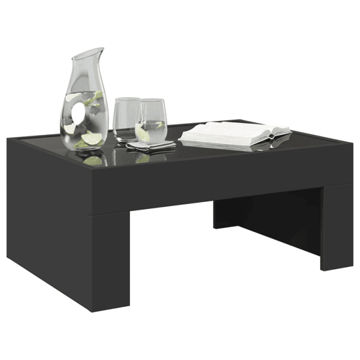 Mesa de Centro, Mesa baixa, luzes LED Infinity 70x50x30 cm preto