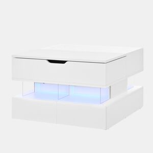 Mesa de centro elevável 16 cores - Vidro, suportes acrílicos - Branco