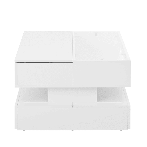 Mesa de centro elevável 16 cores - Vidro, suportes acrílicos - Branco