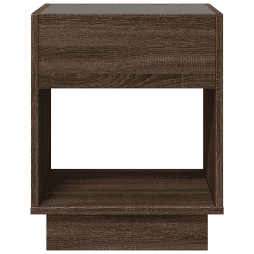 Mesa de Centro, Mesa baixa, luzes LED Infinity 40x40x50 cm carvalho castanho