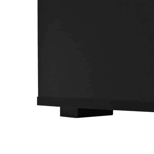 Mesa de centro 95x45x35 cm - LED, 2 gavetas, design geométrico, alto brilho - preto