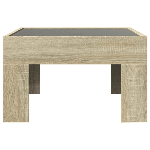 Mesa de Centro, Mesa baixa, luzes LED Infinity 50x50x30 cm carvalho sonoma