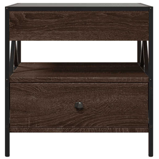 Mesa de Centro, Mesa baixa, luzes LED Infinity 50x50x51 cm carvalho castanho