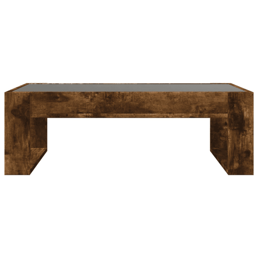 Mesa de Centro, Mesa baixa, luzes LED Infinity 90x53x30 cm carvalho fumado