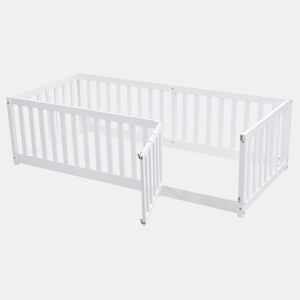 Cama de criança,cama de solteiro de madeira maciça 90x200 cm,branco