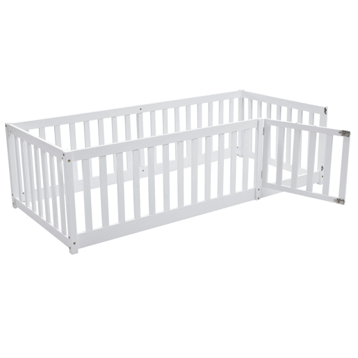 Cama de criança,cama de solteiro de madeira maciça 90x200 cm,branco