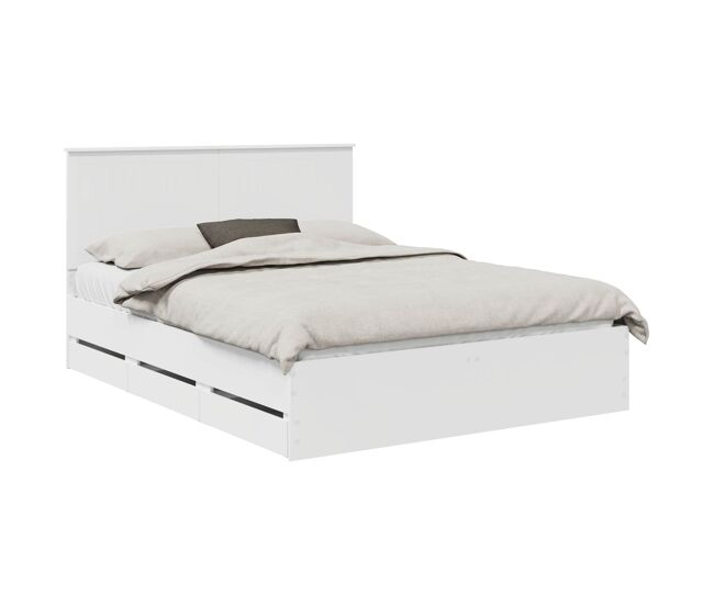 Estructura de cama doble matrimonial con cajón 150 x 200 cm madera ingenieril