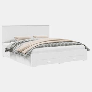 Estrutura De Cama De Casal Moderno - Branco 180 x 200 cm Madeira processada