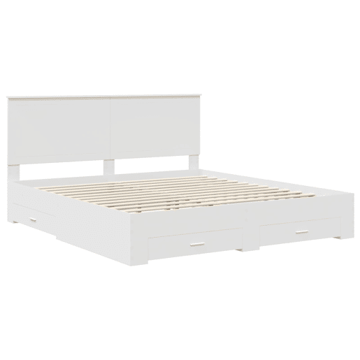 Estrutura De Cama De Casal Moderno - Branco 180 x 200 cm Madeira processada