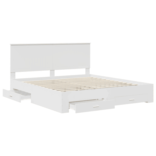 Estrutura De Cama De Casal Moderno - Branco 180 x 200 cm Madeira processada