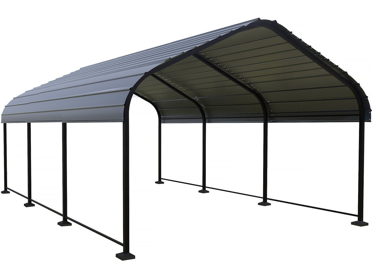 Cobertizo metálico para coches <> - 13,5 m² - gris