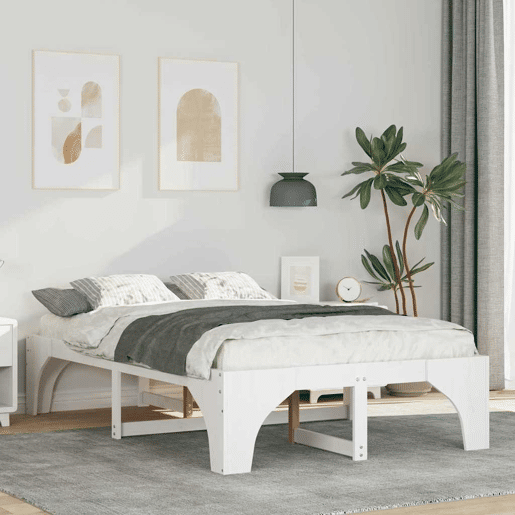 Estrutura De Cama De Casal Simple - Branco 135 x 190 cm