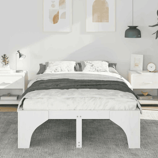 Estrutura De Cama De Casal Simple - Branco 135 x 190 cm