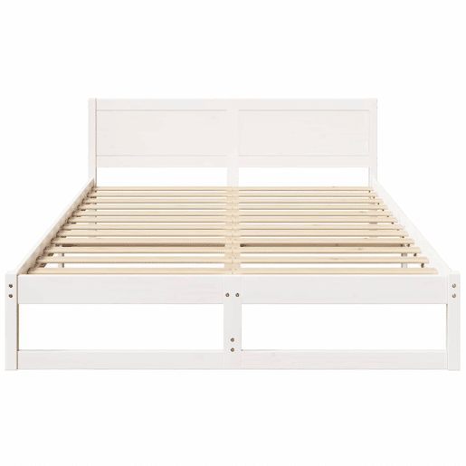Estrutura da Cama de casal simple com cabeceira Branco 160 x 200 cm