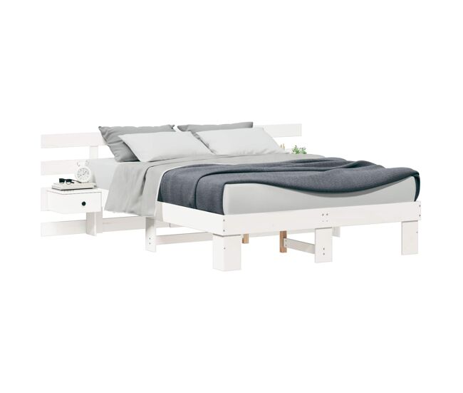 Estructura de cama doble matrimonial - 160 x 200 cm madera de pino macizo