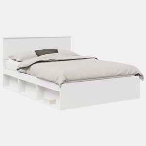 Estrutura da Cama de casal simple com cabeceira Branco 140 x 200 cm