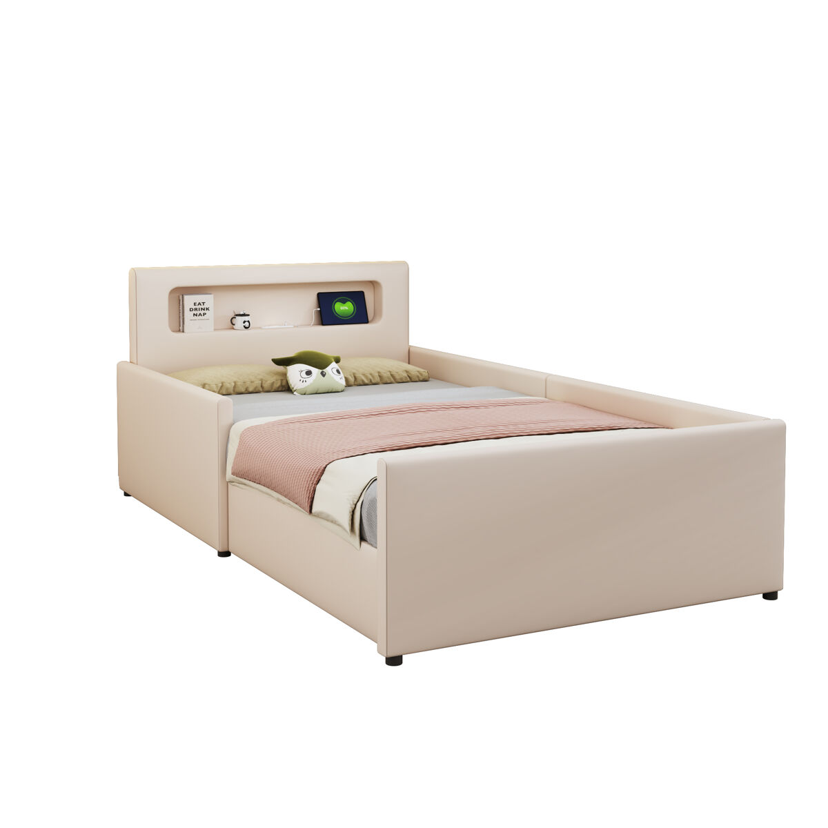 Cama infantil de polipiel 97x213