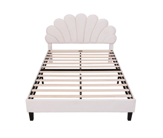 Cama infantil,cama de matrimonio de terciopelo 140x200 cm,beige