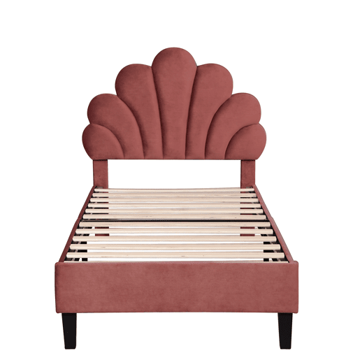 Cama de criança,cama de solteiro de veludo 90x200 cm,vermelho