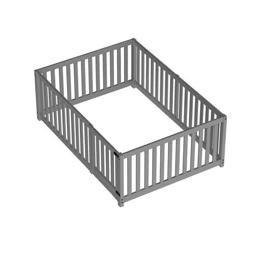 Cama de criança,cama de casal de madeira maciça 140x200 cm,cinza