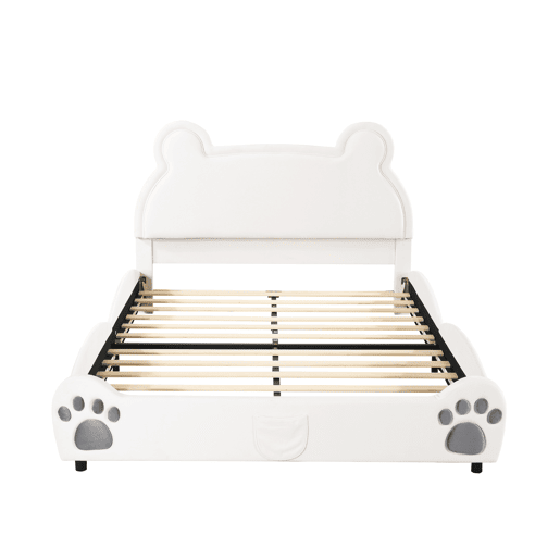 Cama de criança,cama de casal de veludo 140x200 cm,branco