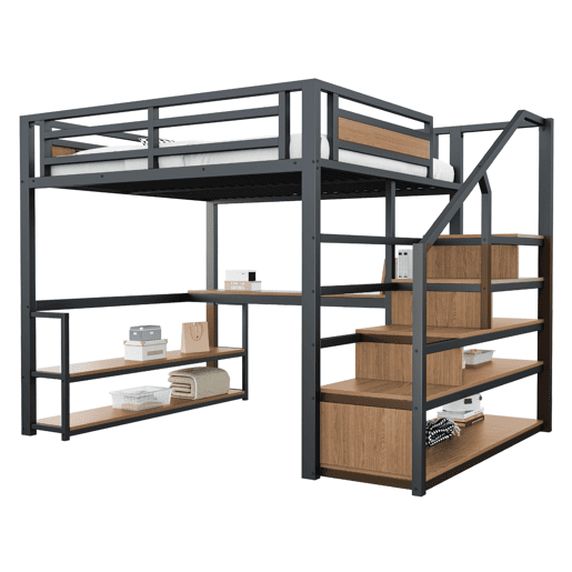 Cama de criança,cama alta de metal 140x200 cm,preto