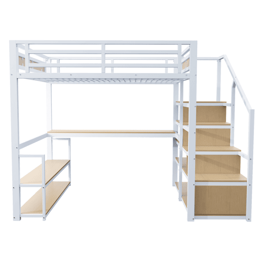 Cama de criança,cama alta de metal 140x200 cm,branco