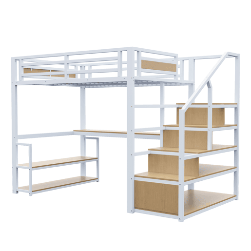 Cama de criança,cama alta de metal 140x200 cm,branco