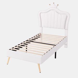 Cama de criança,cama de solteiro de tecido 90x200 cm com luz led,branco