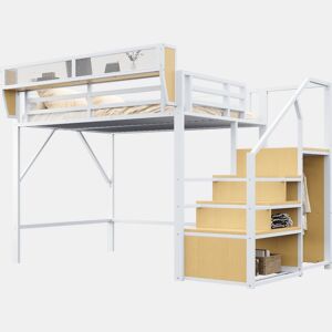 Cama de criança,cama alta de metal 140x200 cm,branco