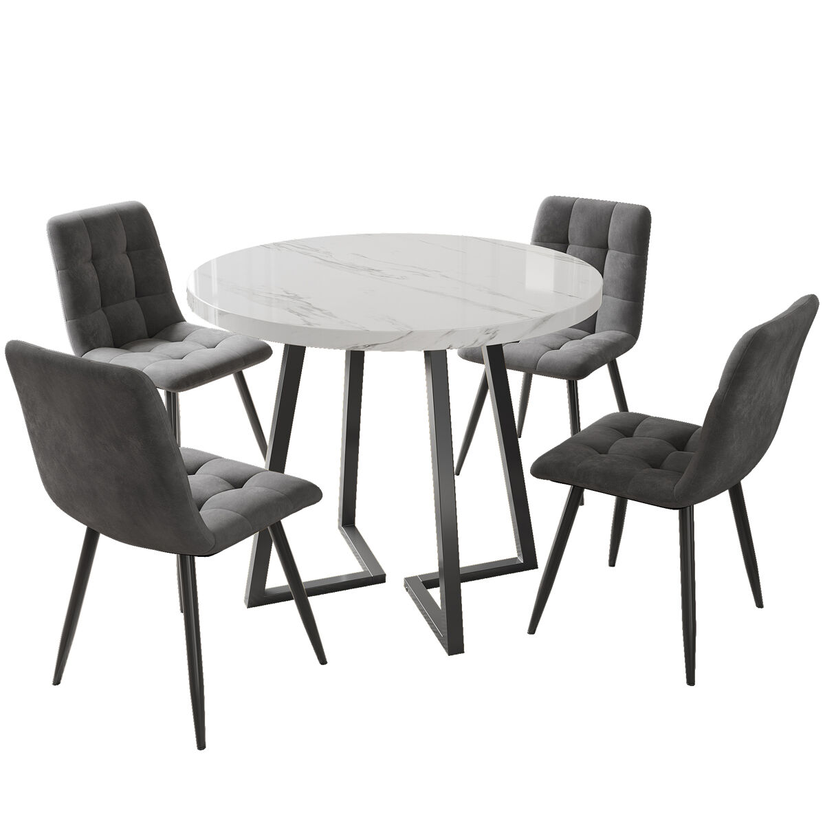 Conjunto de mesas y sillas de comedor 80x80