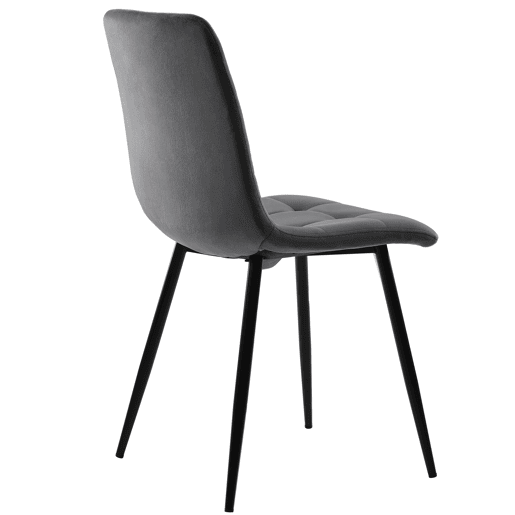 Conjunto de mesa e cadeiras 5 peças - Mesa redonda 80 cm, estrutura metálica preta, cadeiras de veludo