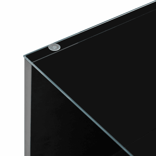 Mesa de centro 105 cm - Minimalista, com arrumação, iluminação LED, vidro, 2 gavetas - Preta