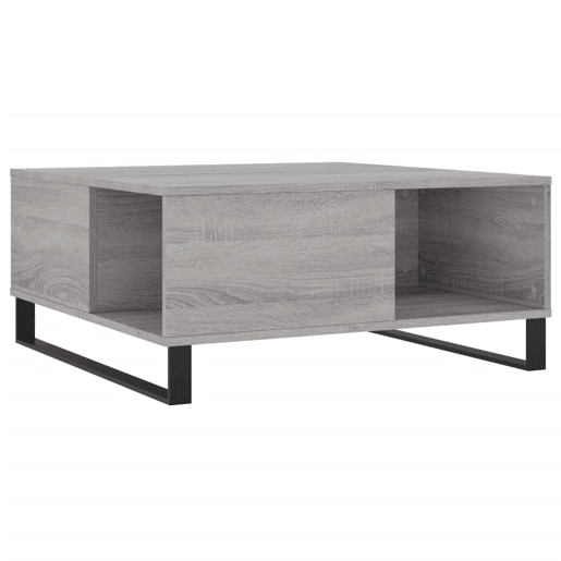 Mesa de Centro, Mesa baixa, 80x80x36,5 cm derivados madeira cinzento sonoma