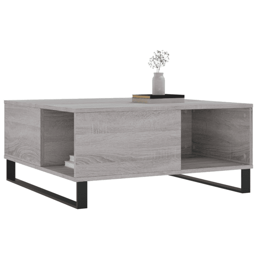 Mesa de Centro, Mesa baixa, 80x80x36,5 cm derivados madeira cinzento sonoma