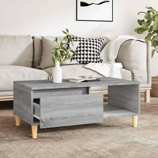 Mesa de Centro, Mesa baixa, 90x50x36,5 cm derivados madeira cinzento sonoma
