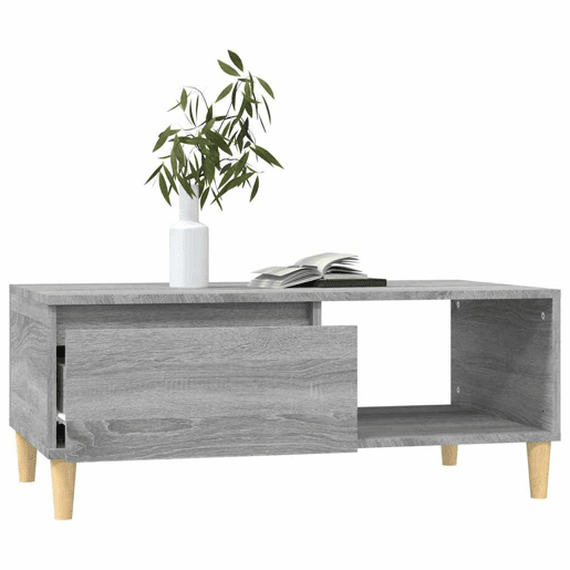 Mesa de Centro, Mesa baixa, 90x50x36,5 cm derivados madeira cinzento sonoma