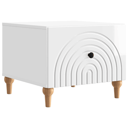 Mesa de Centro, Mesa baixa, com gaveta Branco Brilhante 49 x 50 x 40 cm
