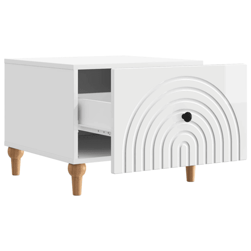Mesa de Centro, Mesa baixa, com gaveta Branco Brilhante 49 x 50 x 40 cm