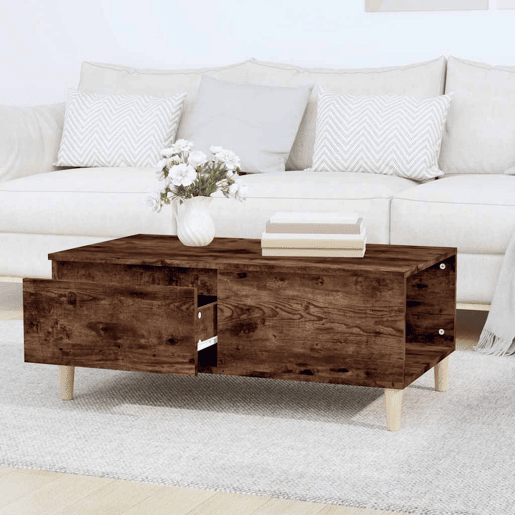 Mesa de Centro, Mesa baixa, 90x50x36,5 cm derivados madeira carvalho fumado