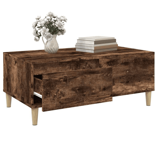 Mesa de Centro, Mesa baixa, 90x50x36,5 cm derivados madeira carvalho fumado