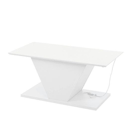 Mesa de centro V-Form - Mesa de café com luzes LED - Mesa de sala branca Mesa de centro V-Form - Mesa de café com luzes LED - Mesa de sala branca