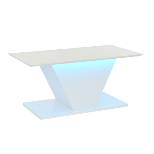 Mesa de centro V-Form - Mesa de café com luzes LED - Mesa de sala branca Mesa de centro V-Form - Mesa de café com luzes LED - Mesa de sala branca