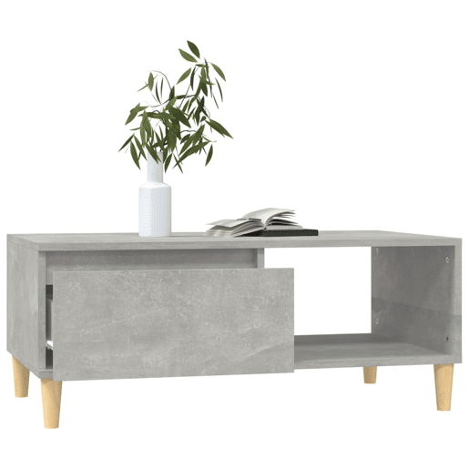 Mesa de Centro, Mesa baixa, 90x50x36,5 cm derivados madeira cinzento cimento