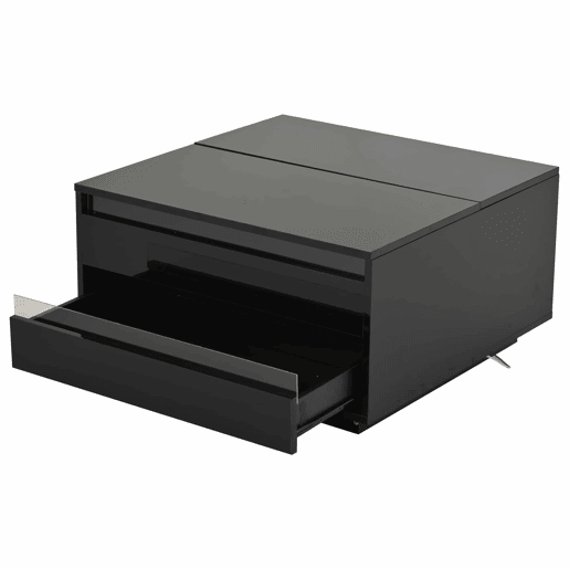 Mesa de centro elevável 707038 cm - Com LED, 1 gaveta, arrumação oculta, preta