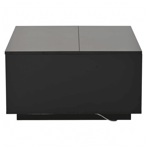 Mesa de centro elevável 707038 cm - Com LED, 1 gaveta, arrumação oculta, preta