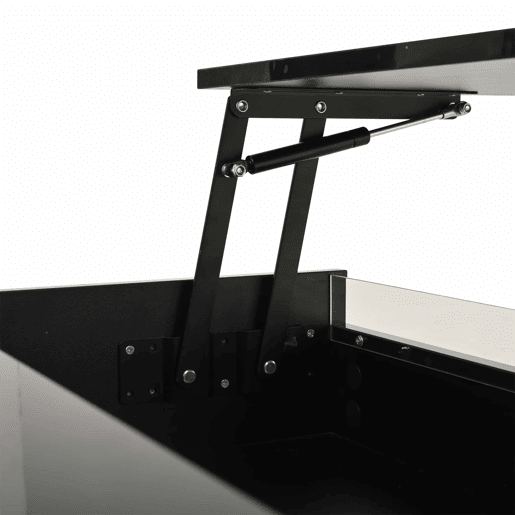 Mesa de centro elevável 707038 cm - Com LED, 1 gaveta, arrumação oculta, preta