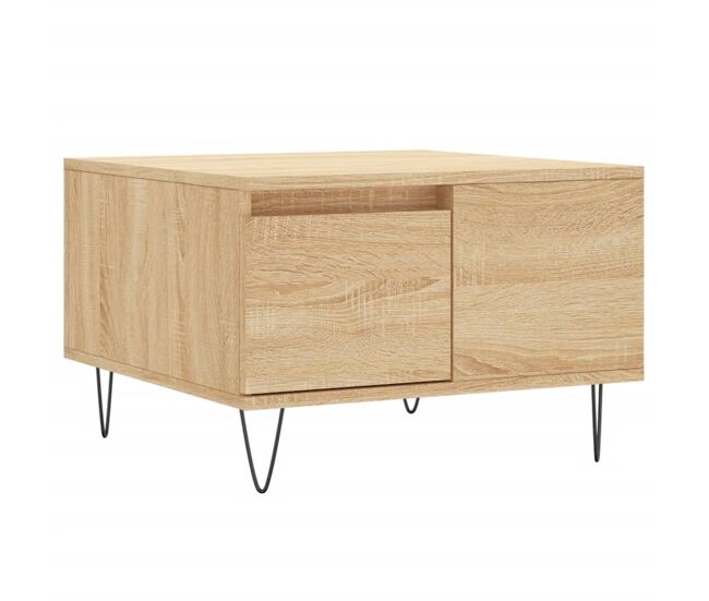 Mesa de café - mesa de centro madera contrachapada roble sonoma 55x55x36,5 cm