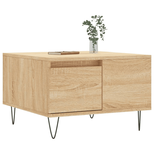 Mesa de Centro, Mesa baixa, 55x55x36,5 cm derivados madeira carvalho sonoma
