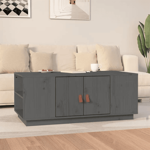 Mesa de Centro, Mesa baixa, 100x50x41 cm madeira de pinho maciça cinza